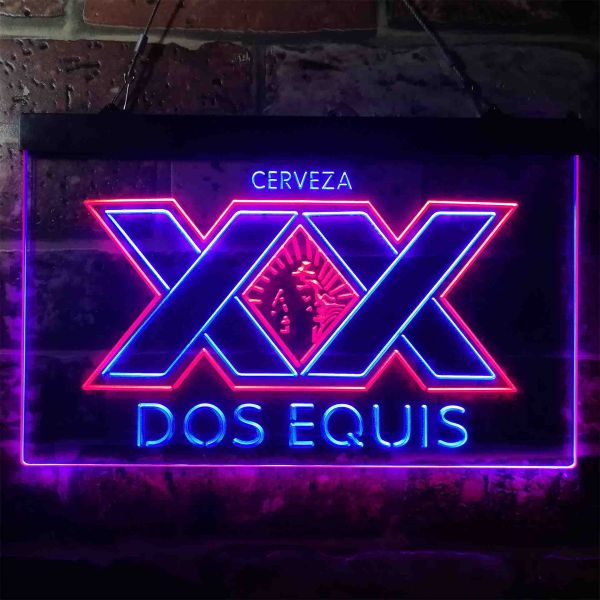 Dos Equis Logo Dual LED Neon Light Sign